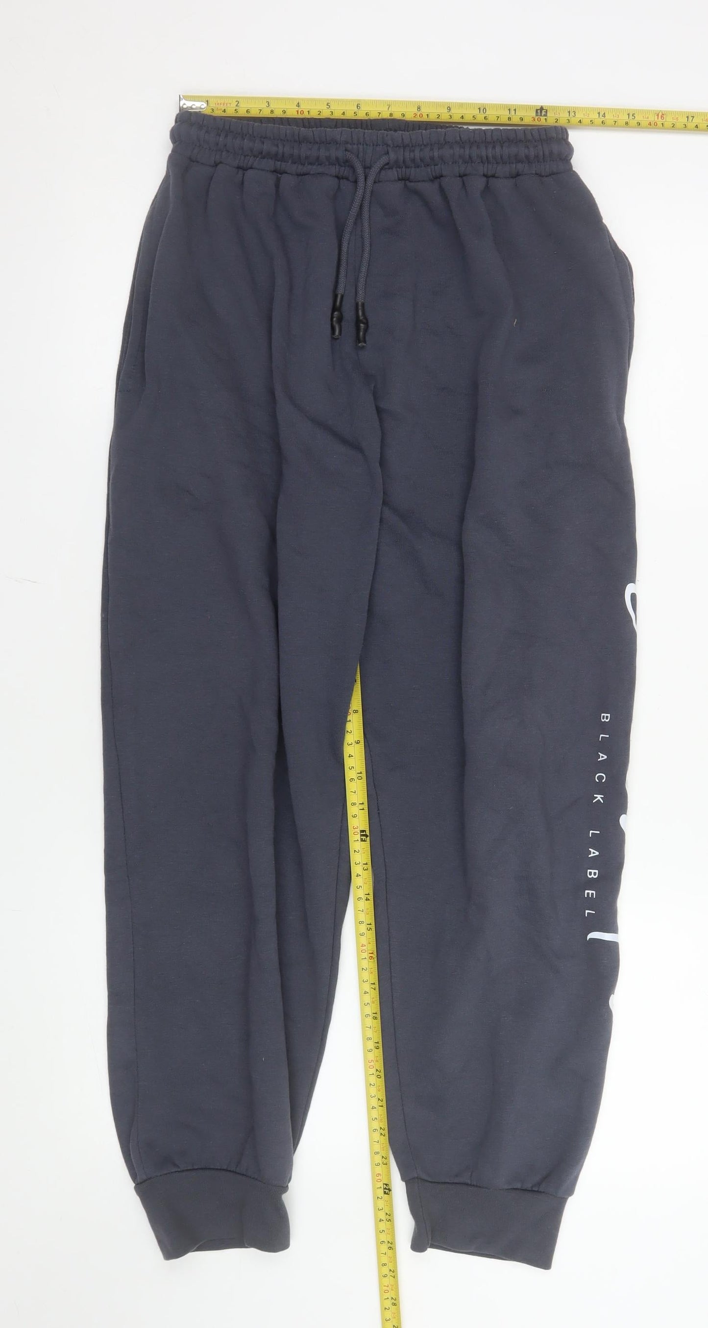 Crosshatch Men's Blue Jogger Sweatpants L Elastic Waist Fleece