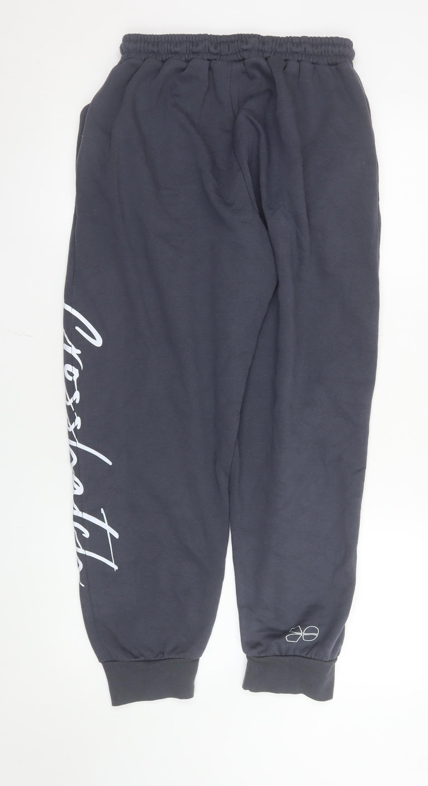 Crosshatch Men's Blue Jogger Sweatpants L Elastic Waist Fleece