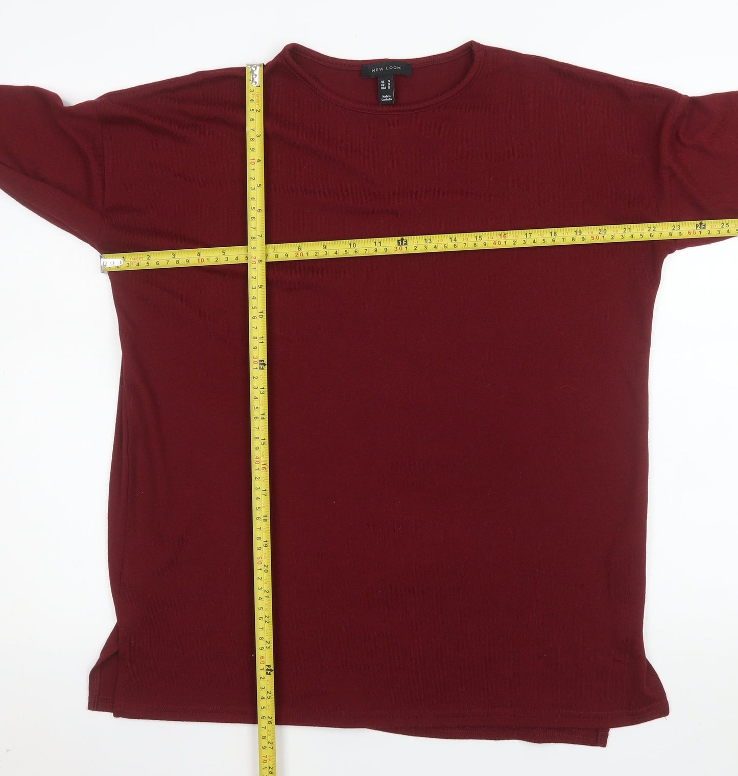 New Look Women's Red Long Sleeve Basic Jersey T-Shirt Size S