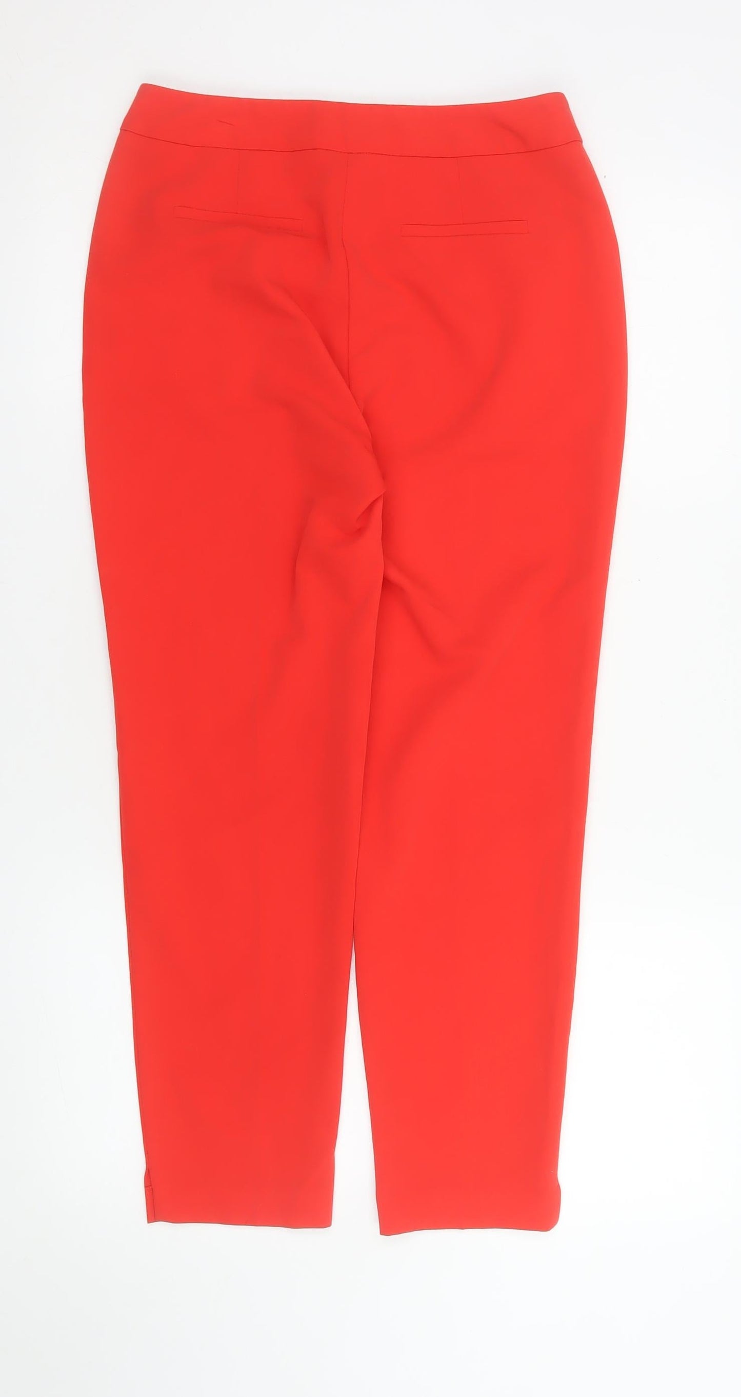 F&F Women’s Red Ankle Slim Tapered Trousers UK 6