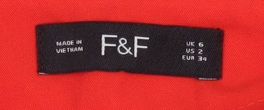 F&F Women’s Red Ankle Slim Tapered Trousers UK 6