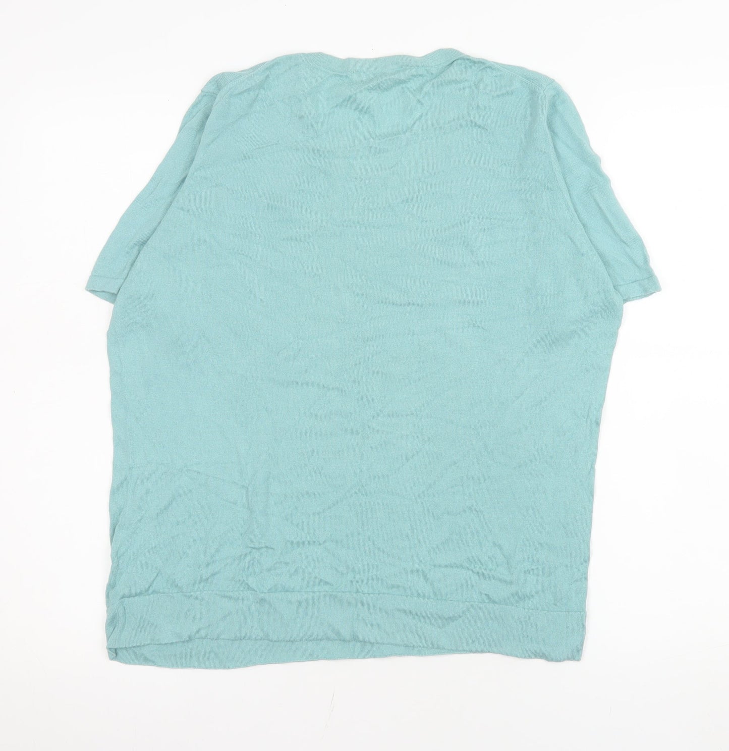 Jaeger Women’s Blue Short Sleeve Basic T-Shirt Size L Cotton Blend