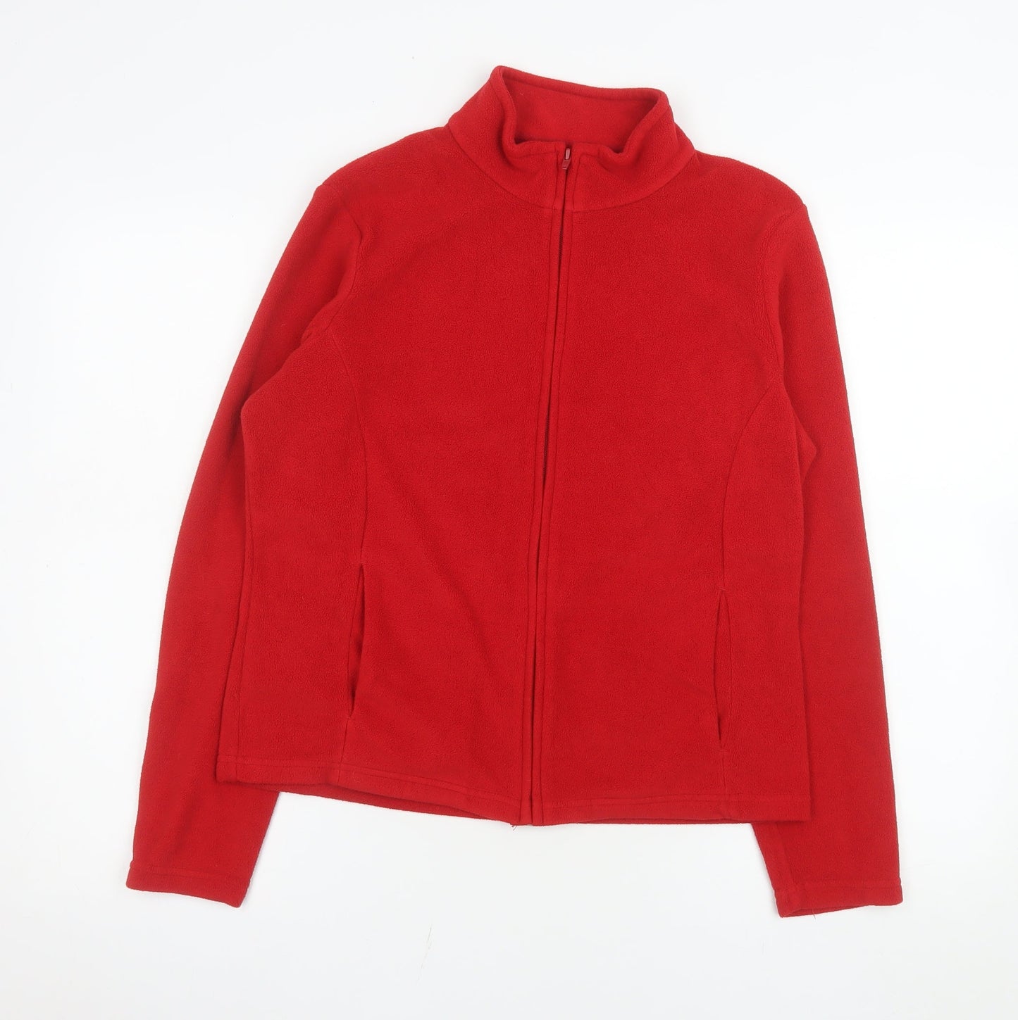 Marks and Spencer Womens Red Fleece Full Zip Jacket Size 14