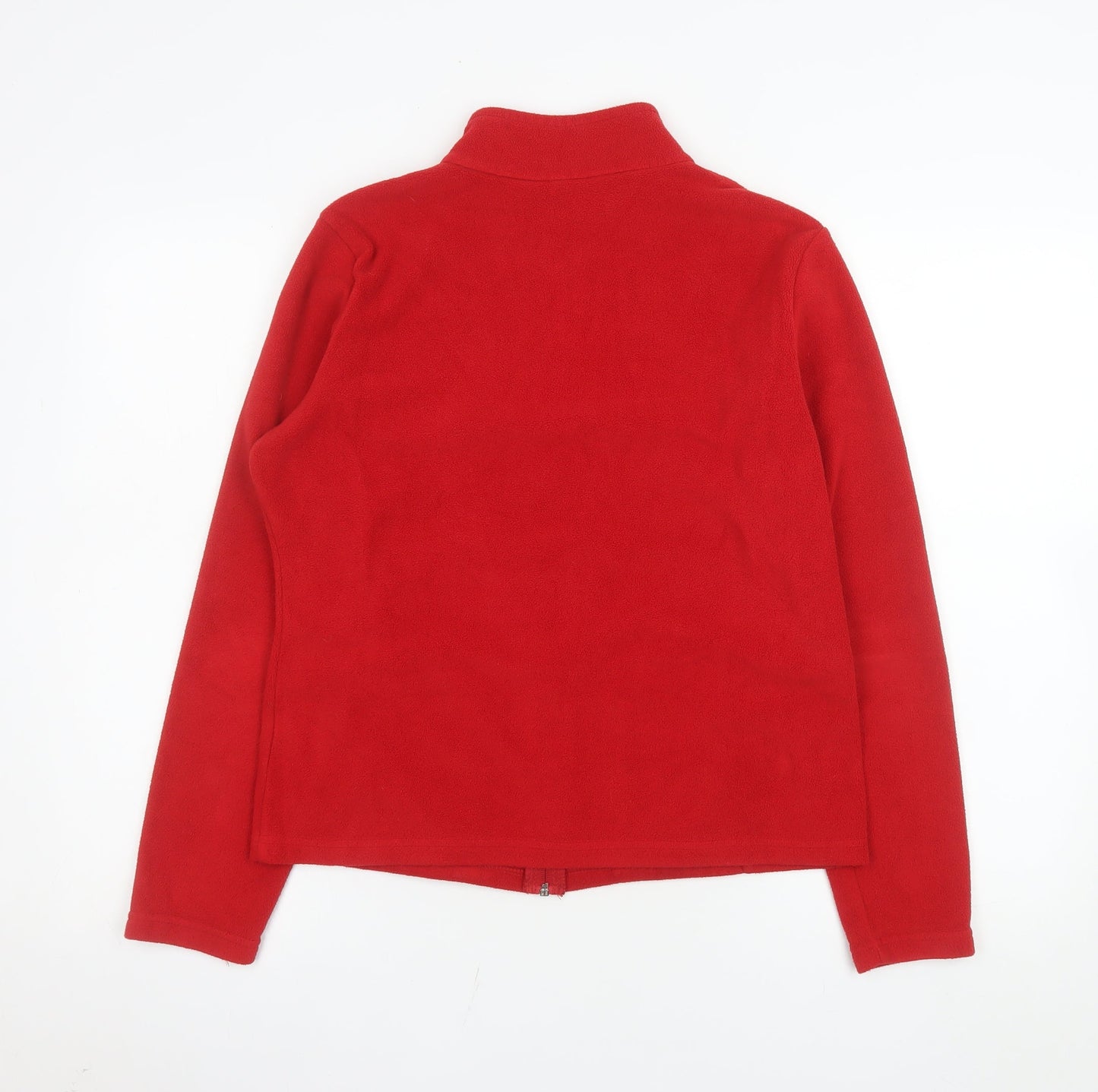Marks and Spencer Womens Red Fleece Full Zip Jacket Size 14
