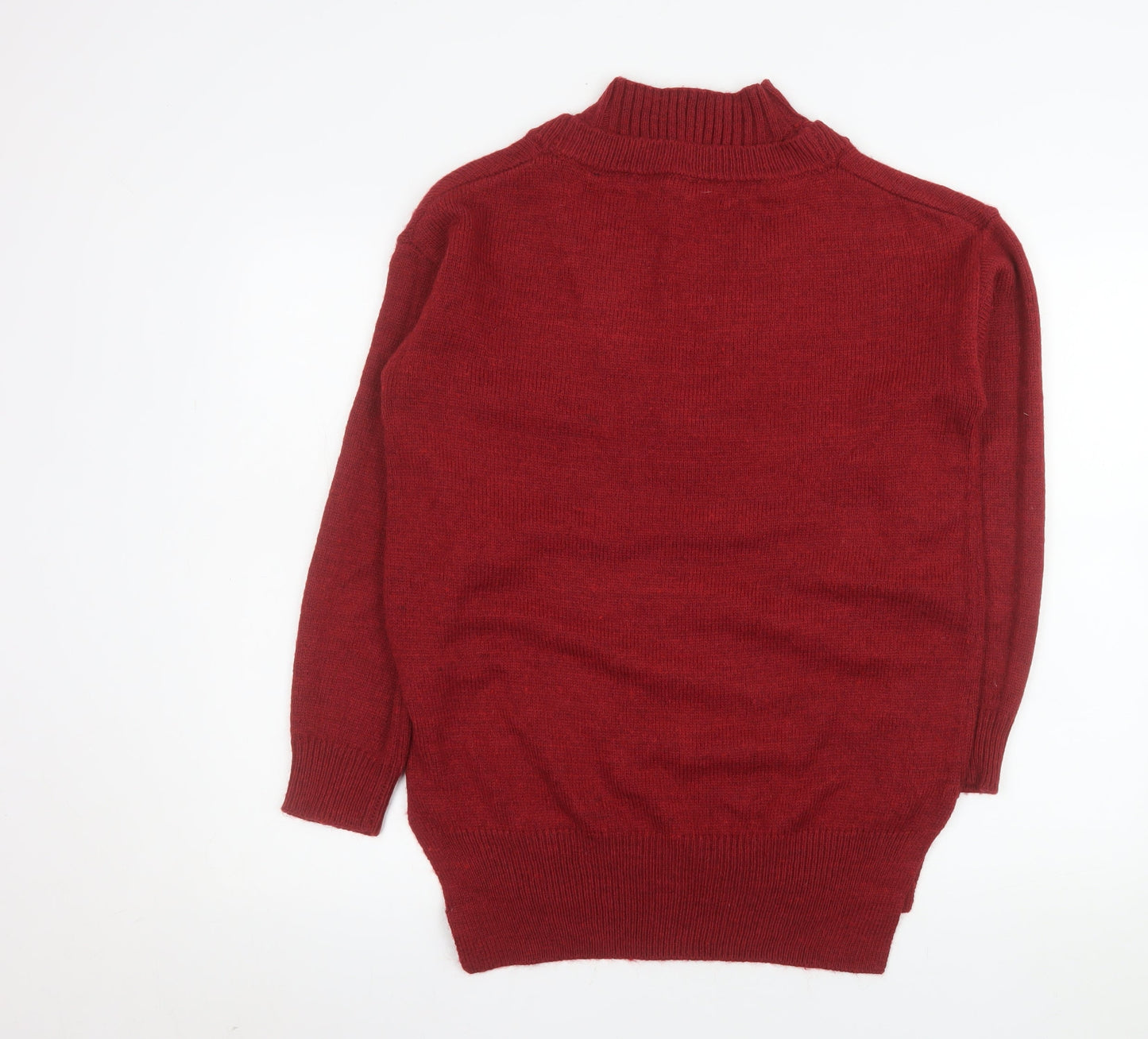 Next Men’s Red V-Neck Pullover Jumper Size S Knit Acrylic Blend