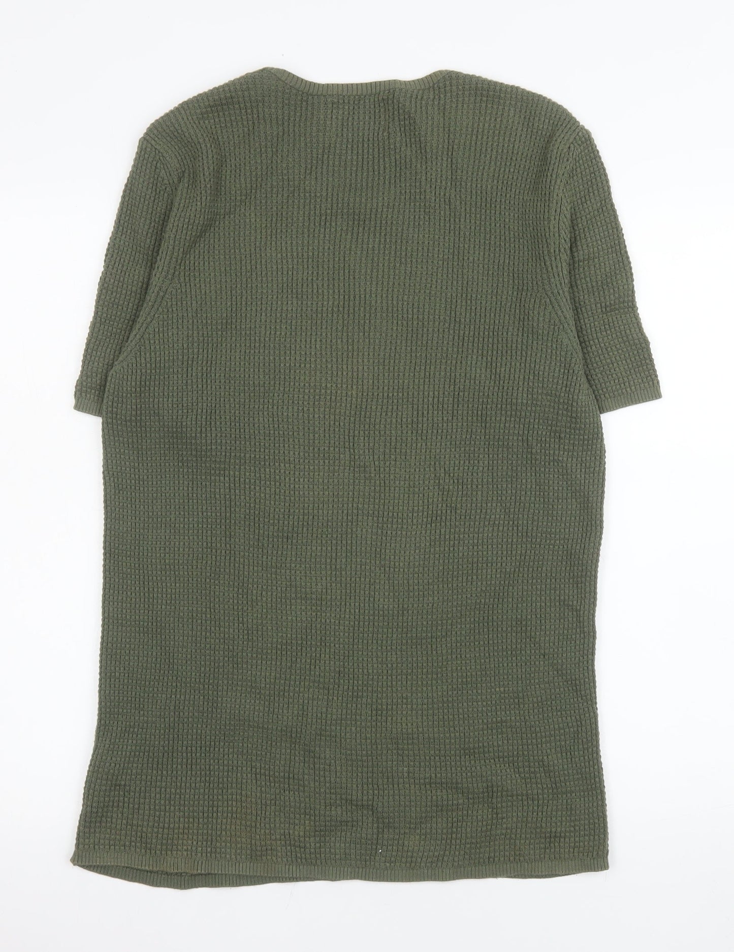 Topman Men's Green Short Sleeve Crew Neck Cotton T-Shirt Size S