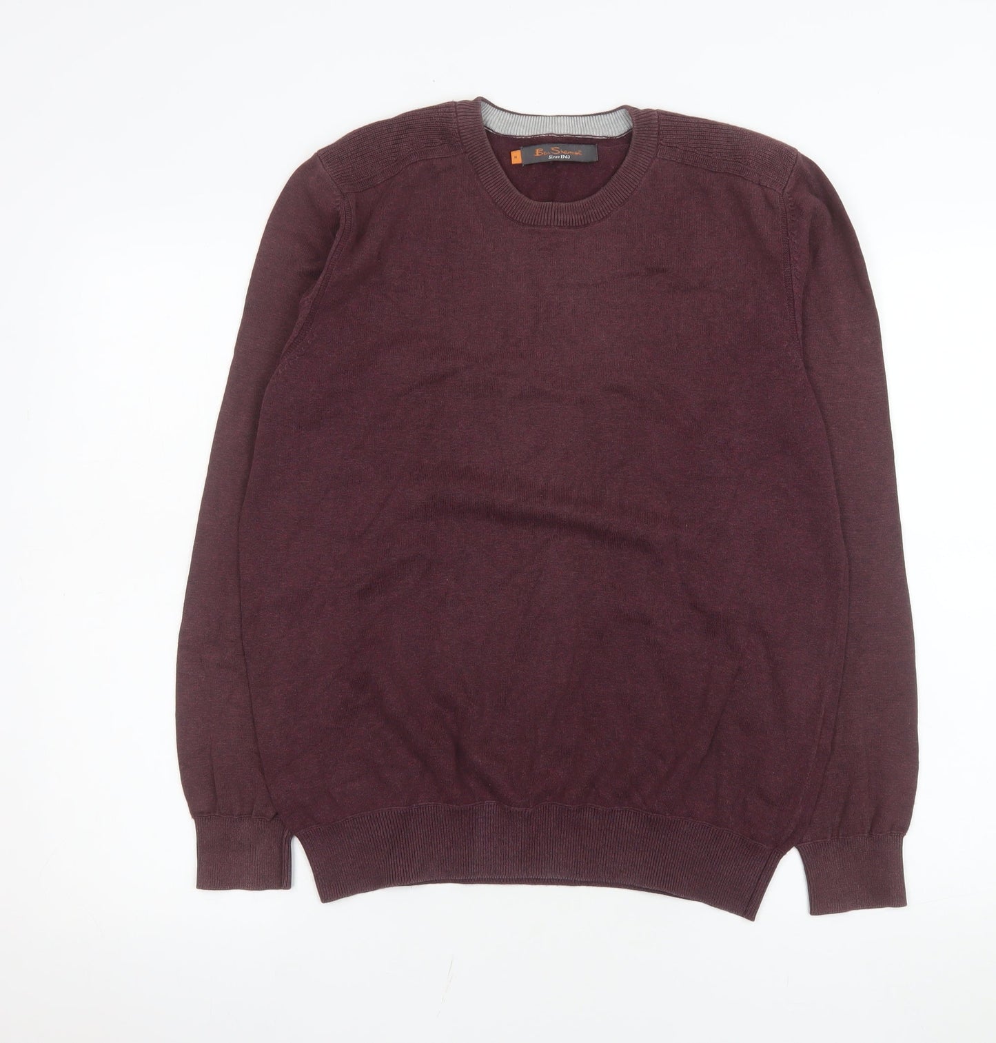 Ben Sherman Men's Red Cotton Crew Neck Jumper Size M