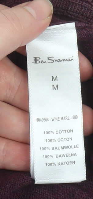 Ben Sherman Men's Red Cotton Crew Neck Jumper Size M