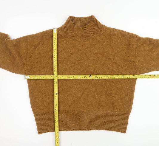 & Other Stories Women Brown Mock Neck Long Sleeve Knit Jumper XS
