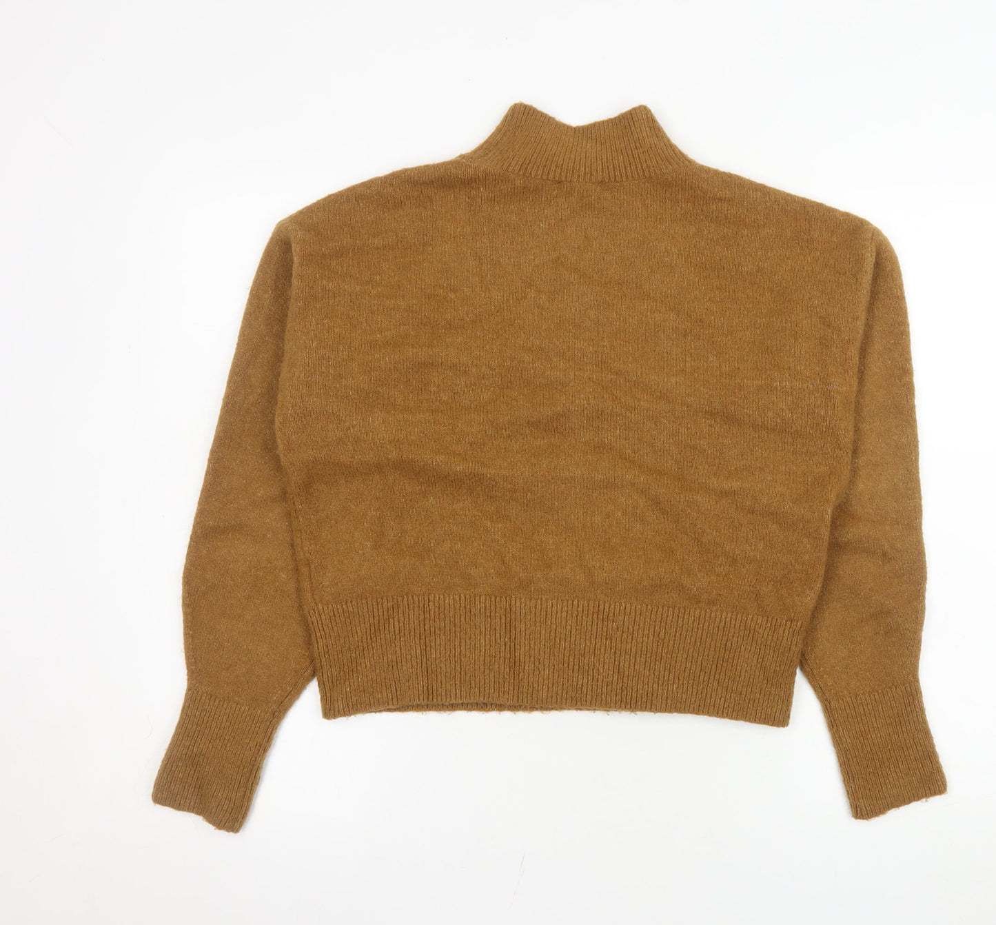& Other Stories Women Brown Mock Neck Long Sleeve Knit Jumper XS
