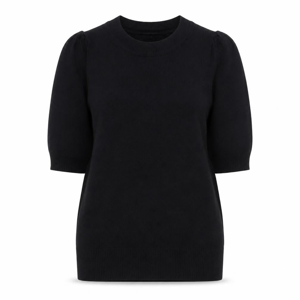 Next Women’s Black XS Puff Sleeve Crew Neck Short Sleeve Top