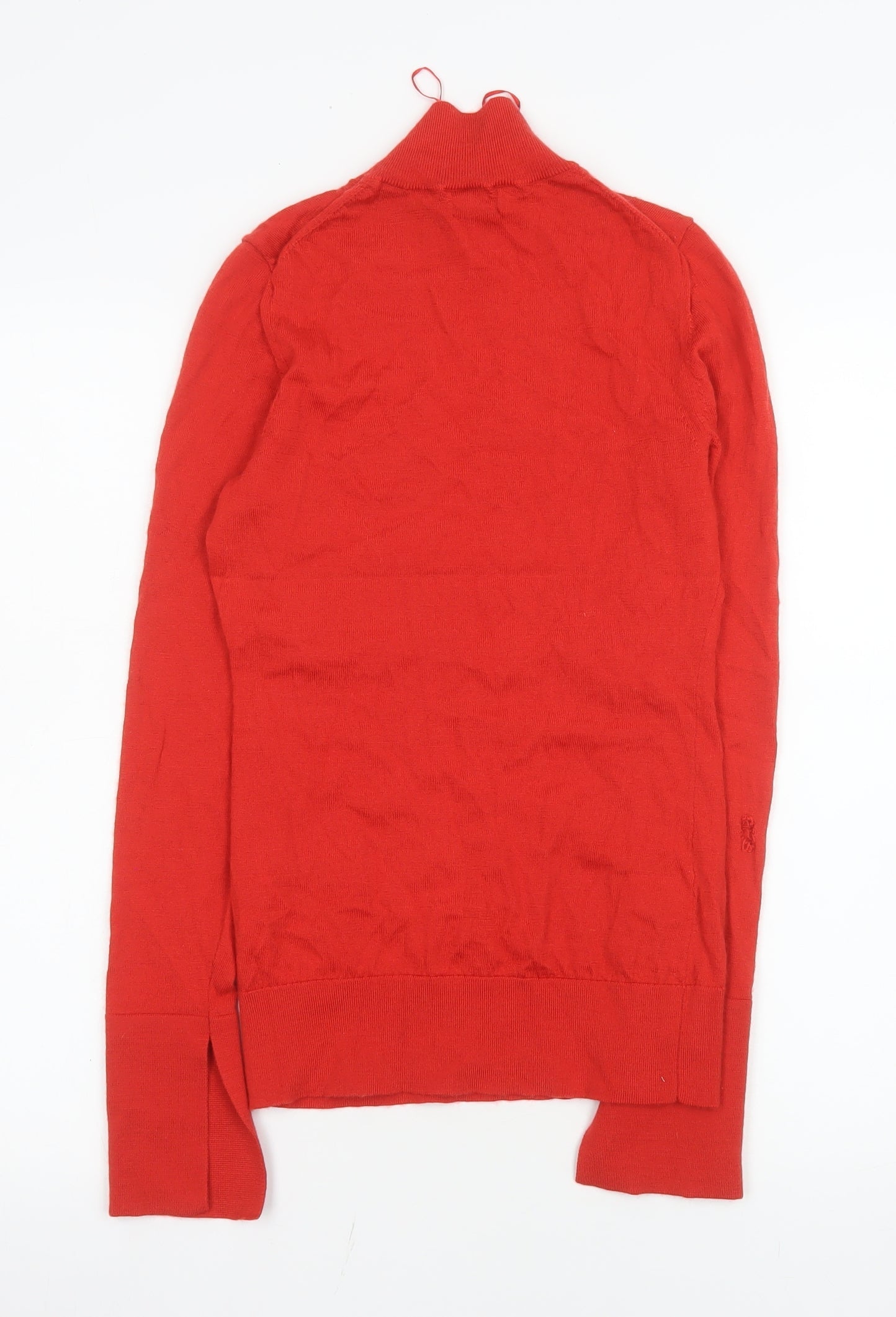 Reiss Women's Red Merino Wool Roll Neck Long Sleeve Knit Top Size S