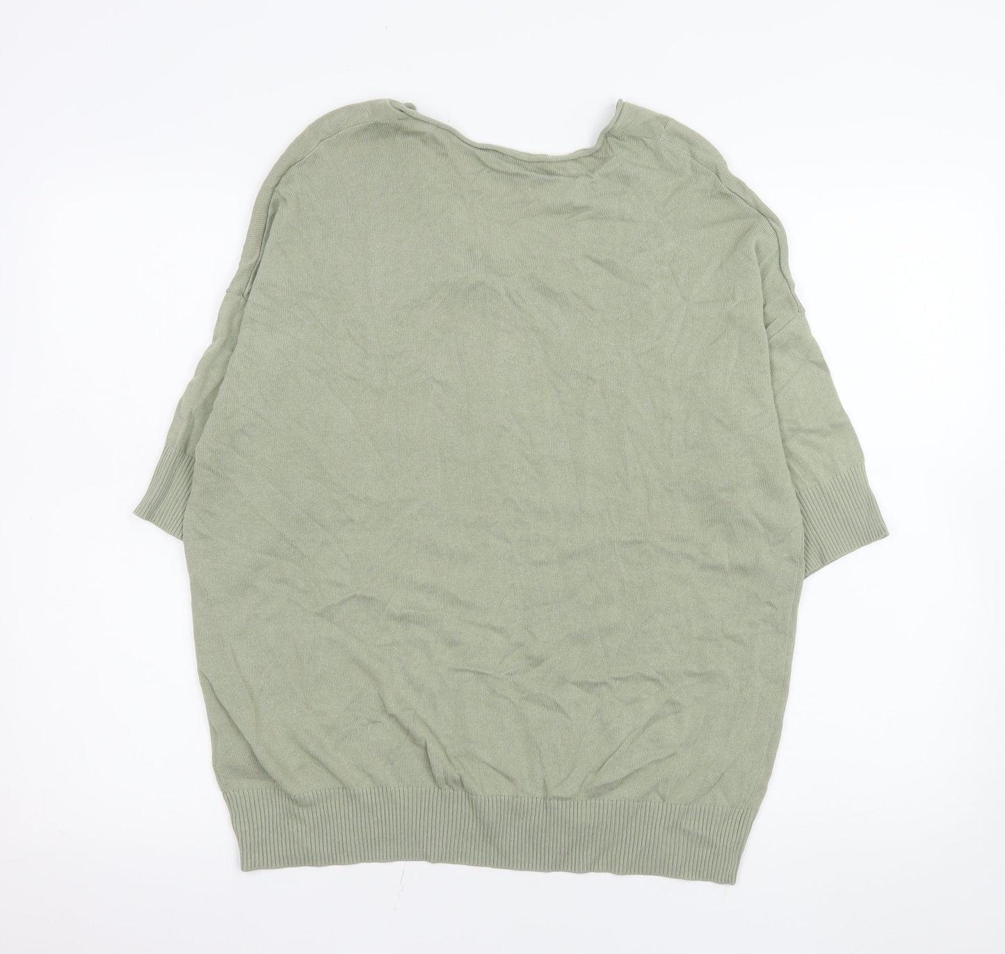 Parfois Women’s Green V-Neck Relaxed Knit Blouse One Size