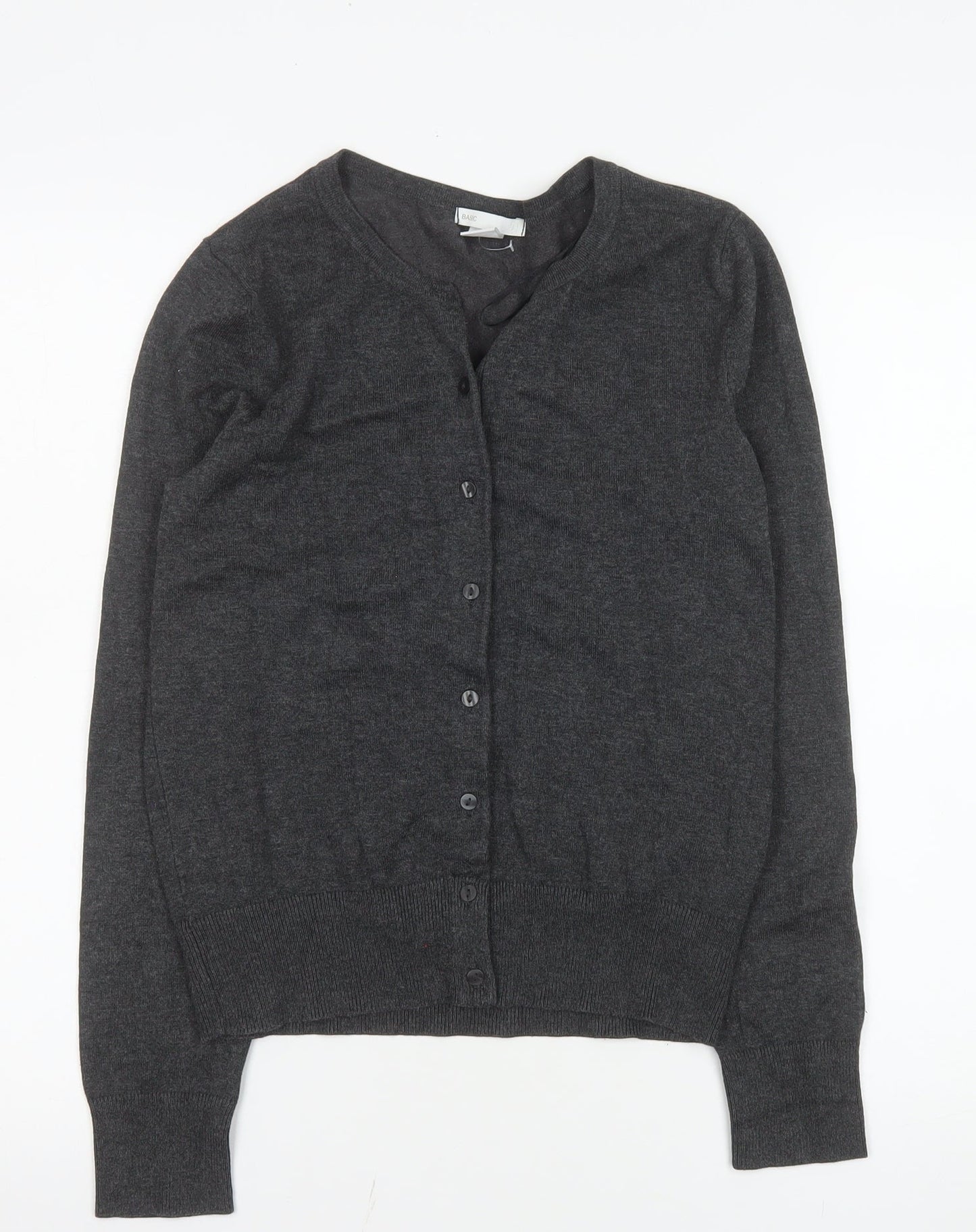 H&M Women’s Grey Knit Button Cardigan Jumper Size S
