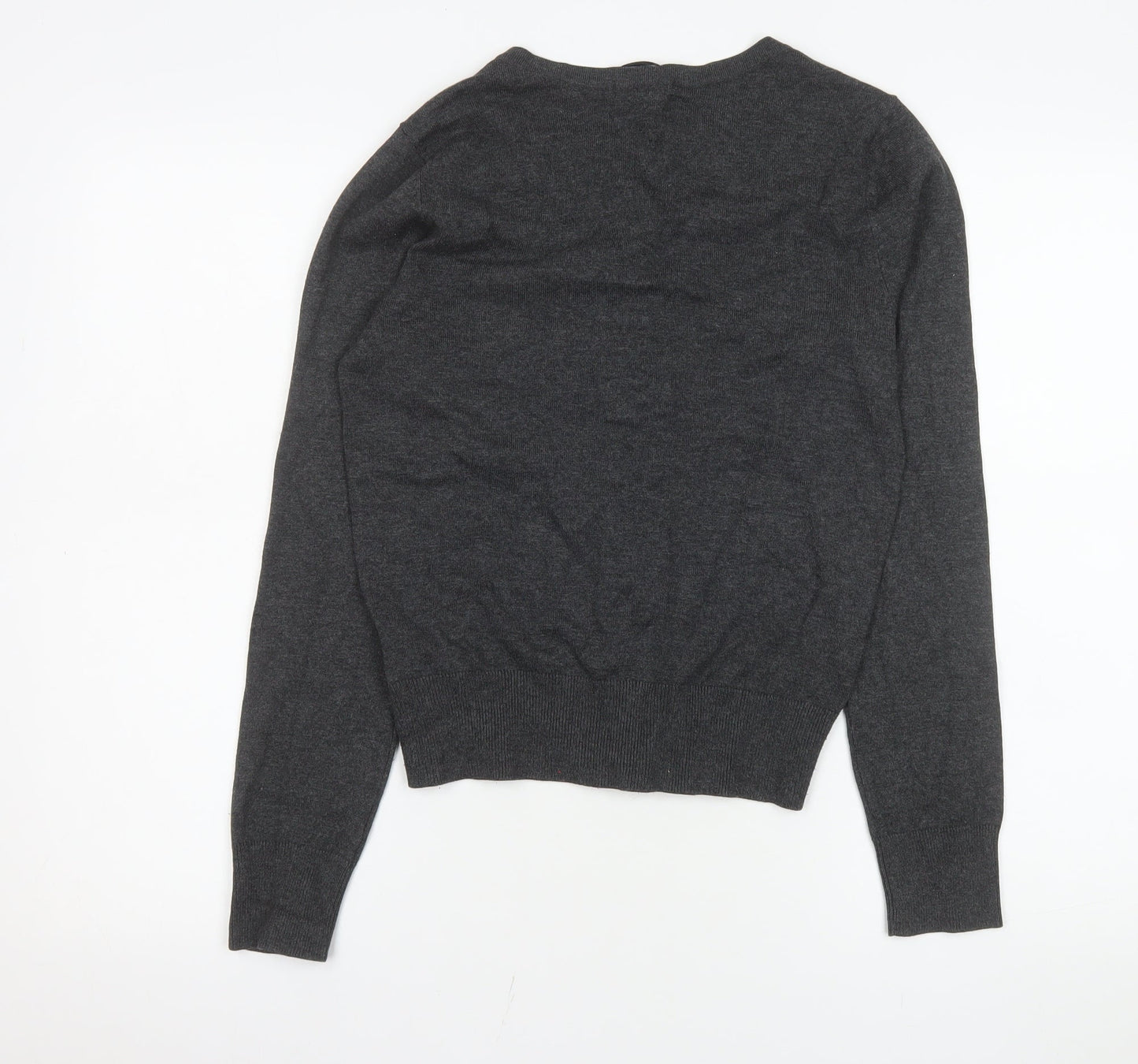 H&M Women’s Grey Knit Button Cardigan Jumper Size S