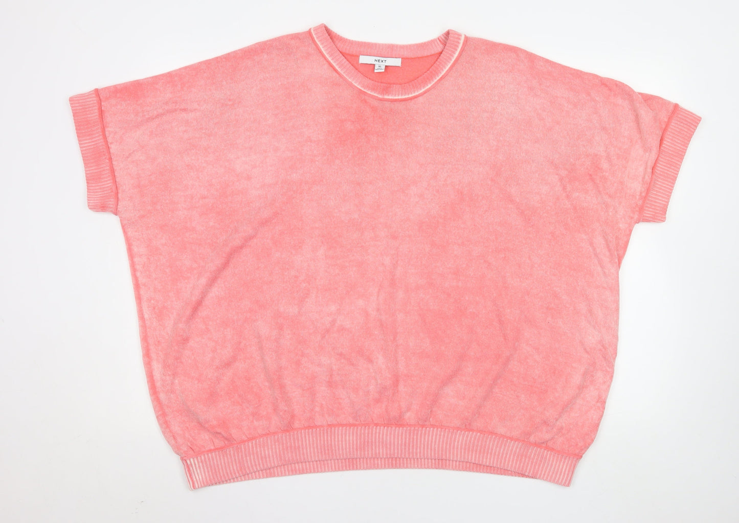 Next Women Pink XL Pullover Short Sleeve Sweater Knit Top