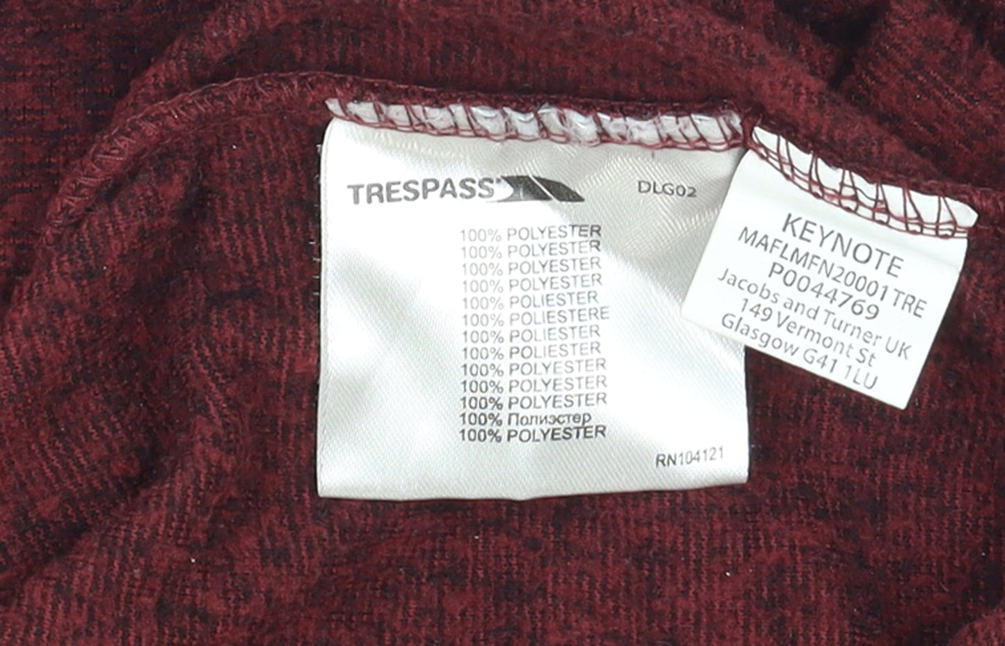 Trespass Mens Red 1/2 Zip Fleece Pullover Sweatshirt Size S