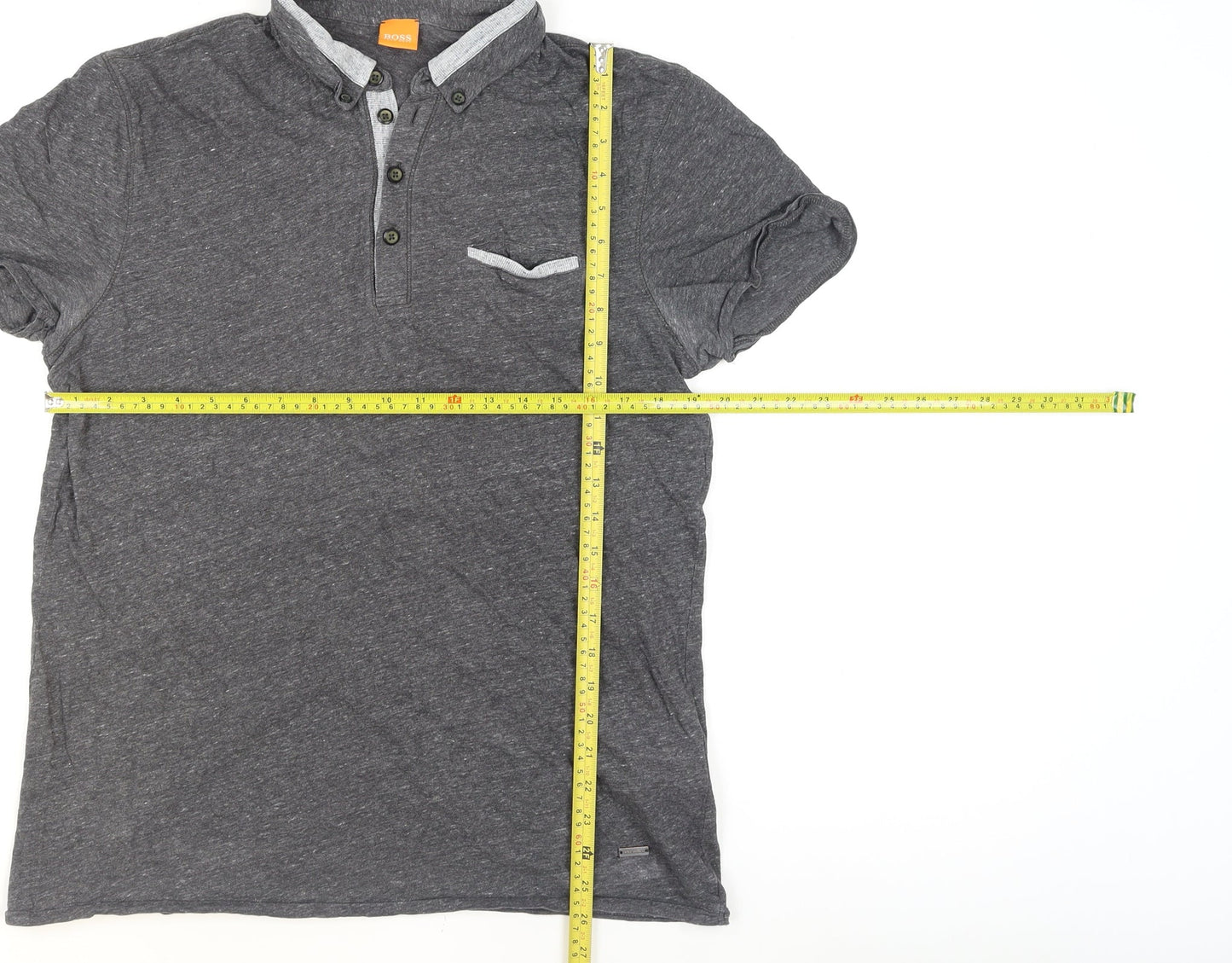 Hugo Boss Men's Grey Short Sleeve Polo Shirt Size L