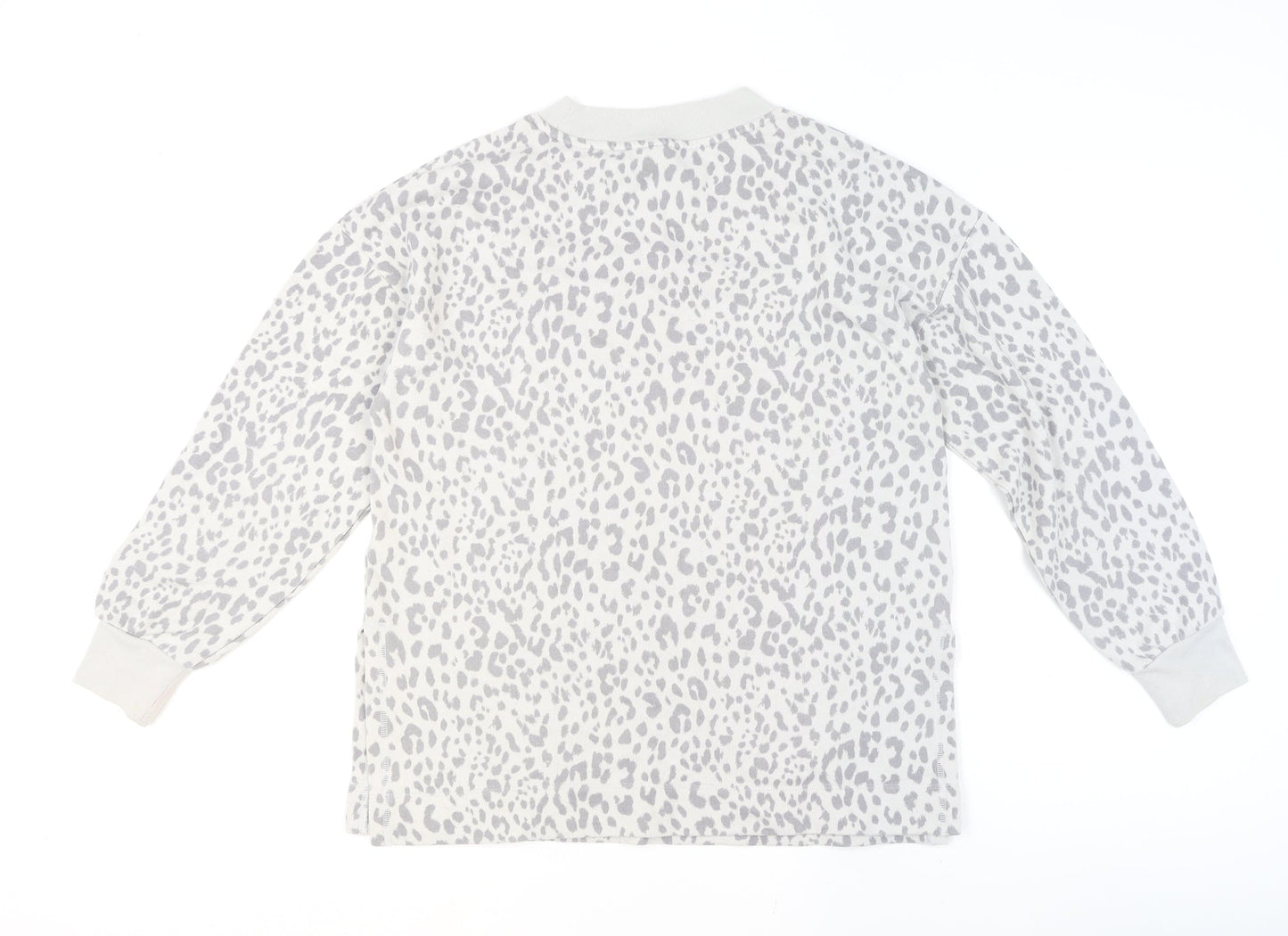 GAP Women Grey Leopard Print Pullover Sweatshirt Medium