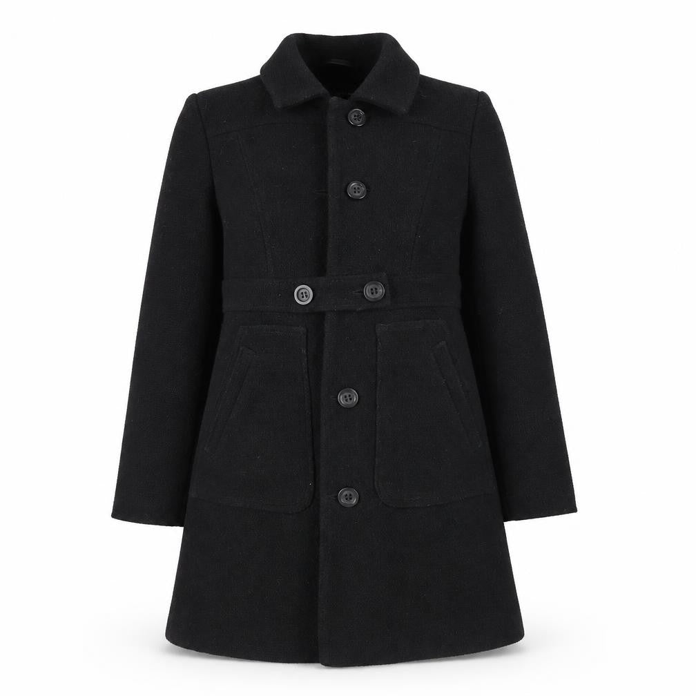 Next Petite Black Wool Blend Buttoned Long Coat Size 10P