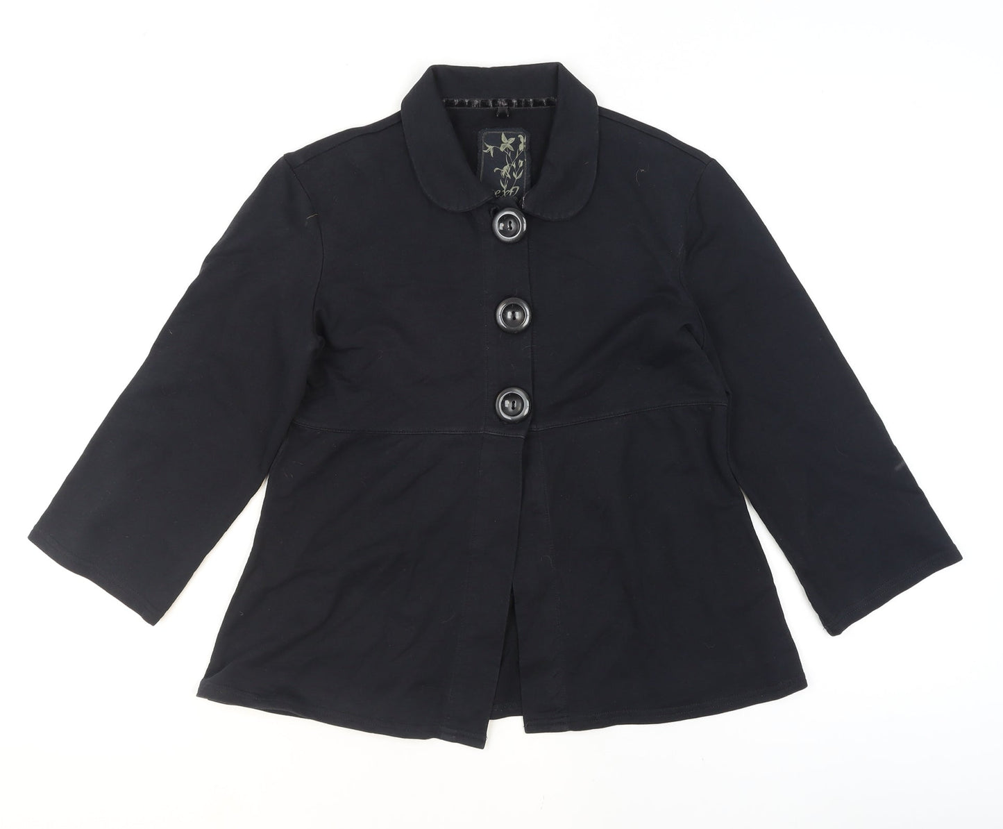 Next Women's Black Cotton Button-Up Short Jacket Size 10
