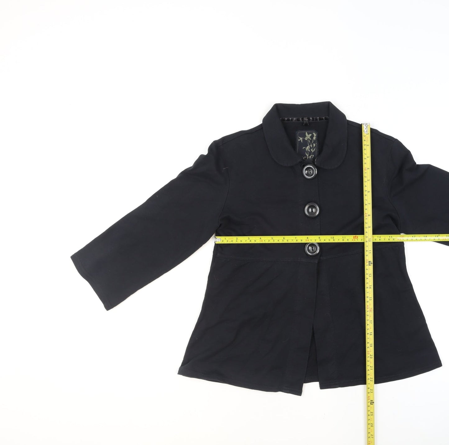 Next Women's Black Cotton Button-Up Short Jacket Size 10