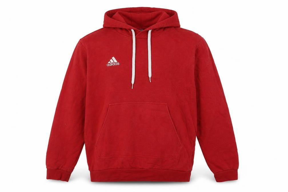 Adidas Men's Red Pullover Hoodie Size L Sports Fleece