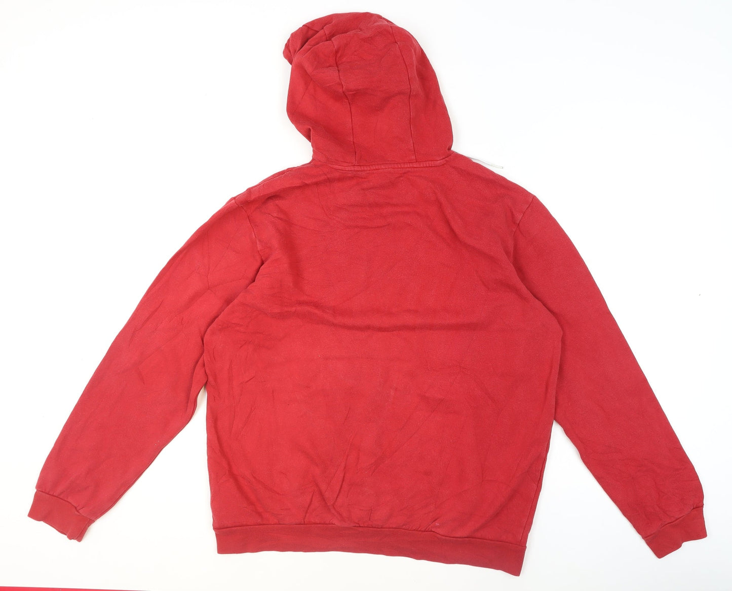Adidas Men's Red Pullover Hoodie Size L Sports Fleece