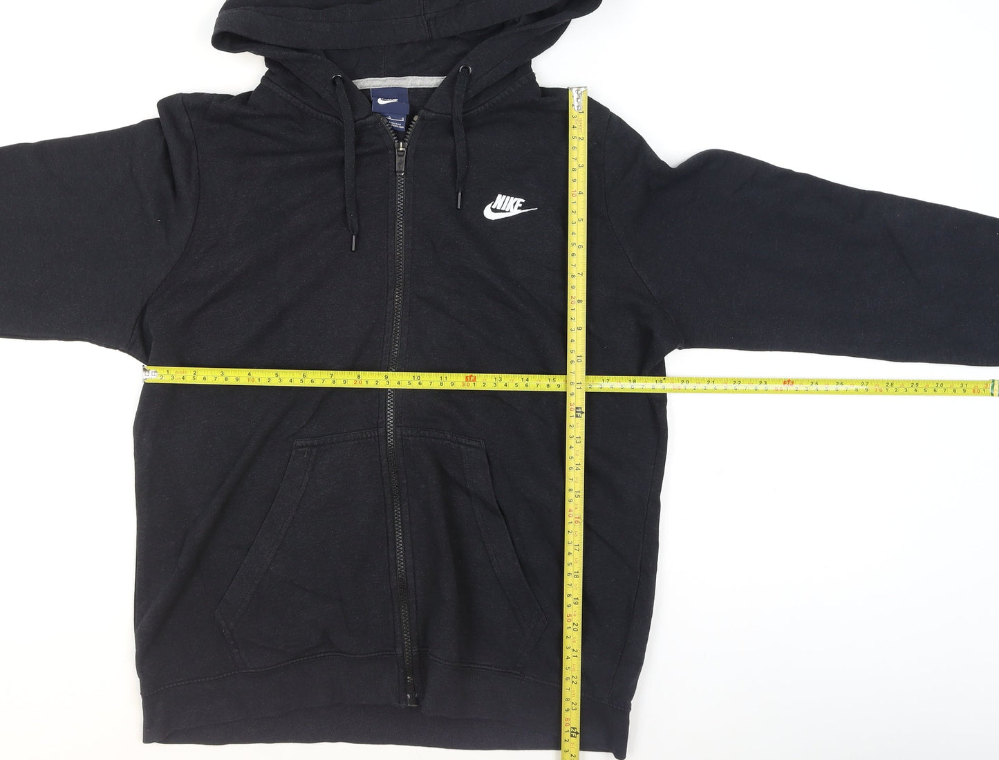 Nike Men's Black Full Zip Hoodie L Regular Fit Fleece Sportswear
