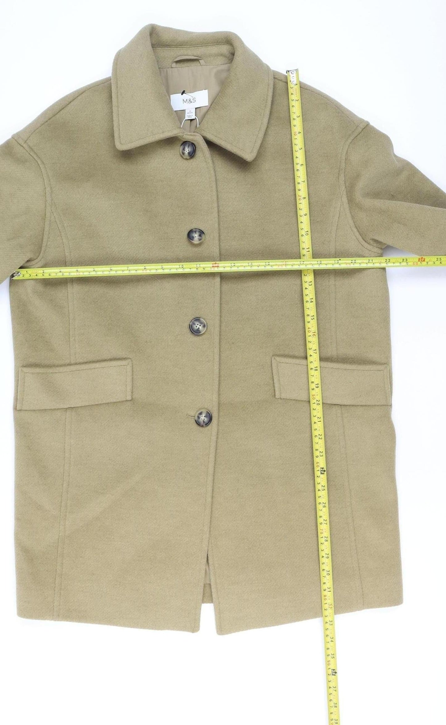 Marks and Spencer Women's Beige Petite Overcoat Size 12