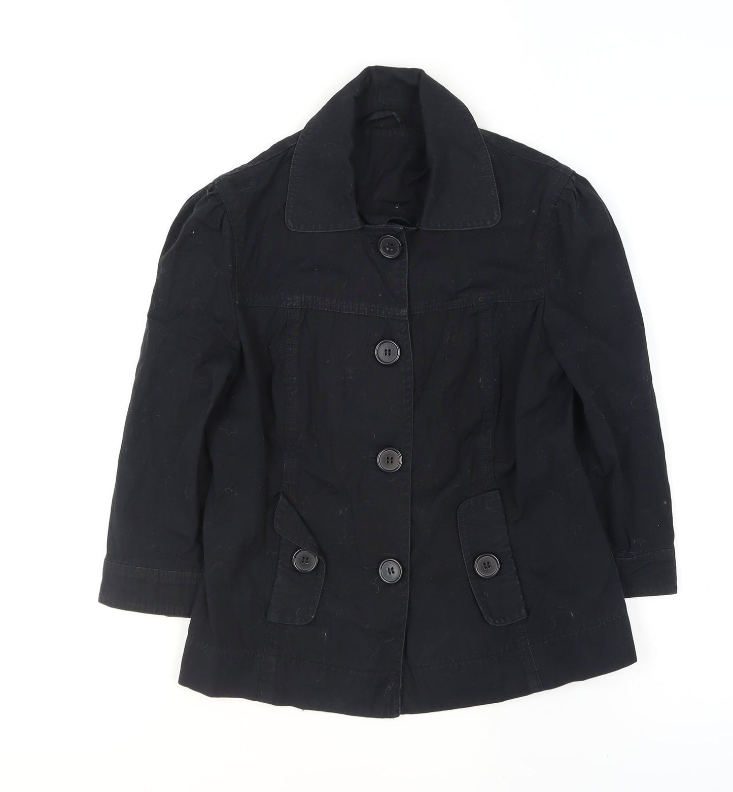 Dorothy Perkins Womens Black Cotton Short Jacket Size 8