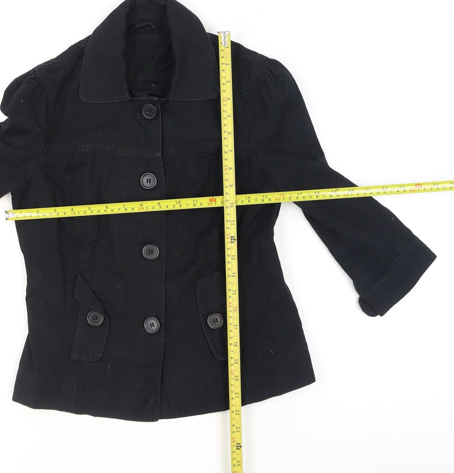 Dorothy Perkins Womens Black Cotton Short Jacket Size 8