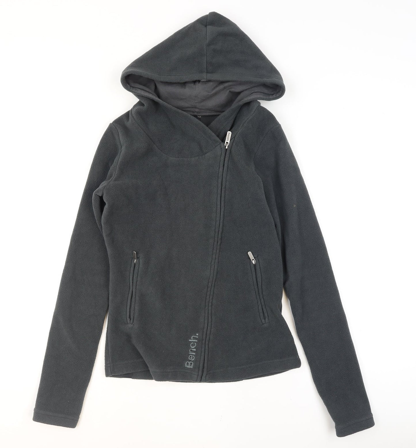 Bench Women’s Grey Fleece Hooded Zip Jacket Size S