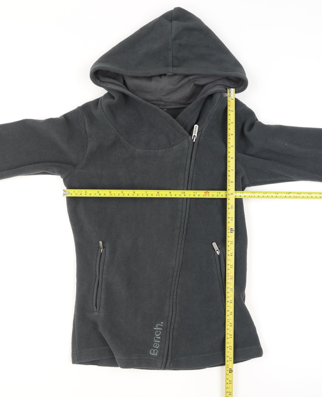 Bench Women’s Grey Fleece Hooded Zip Jacket Size S