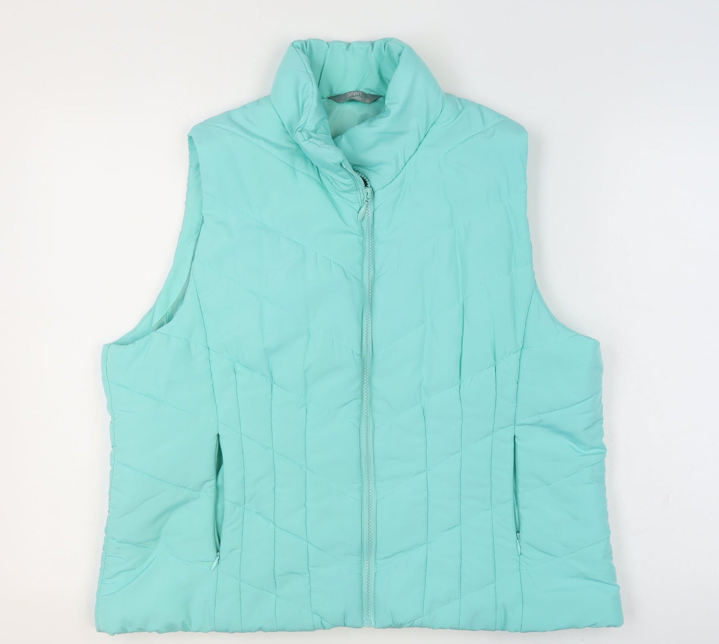 M&Co Women Blue Quilted Puffer Waistcoat Size 20