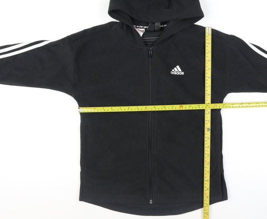 Adidas Boys Black Fleece Hooded Full Zip Activewear Jacket 11-12 Years