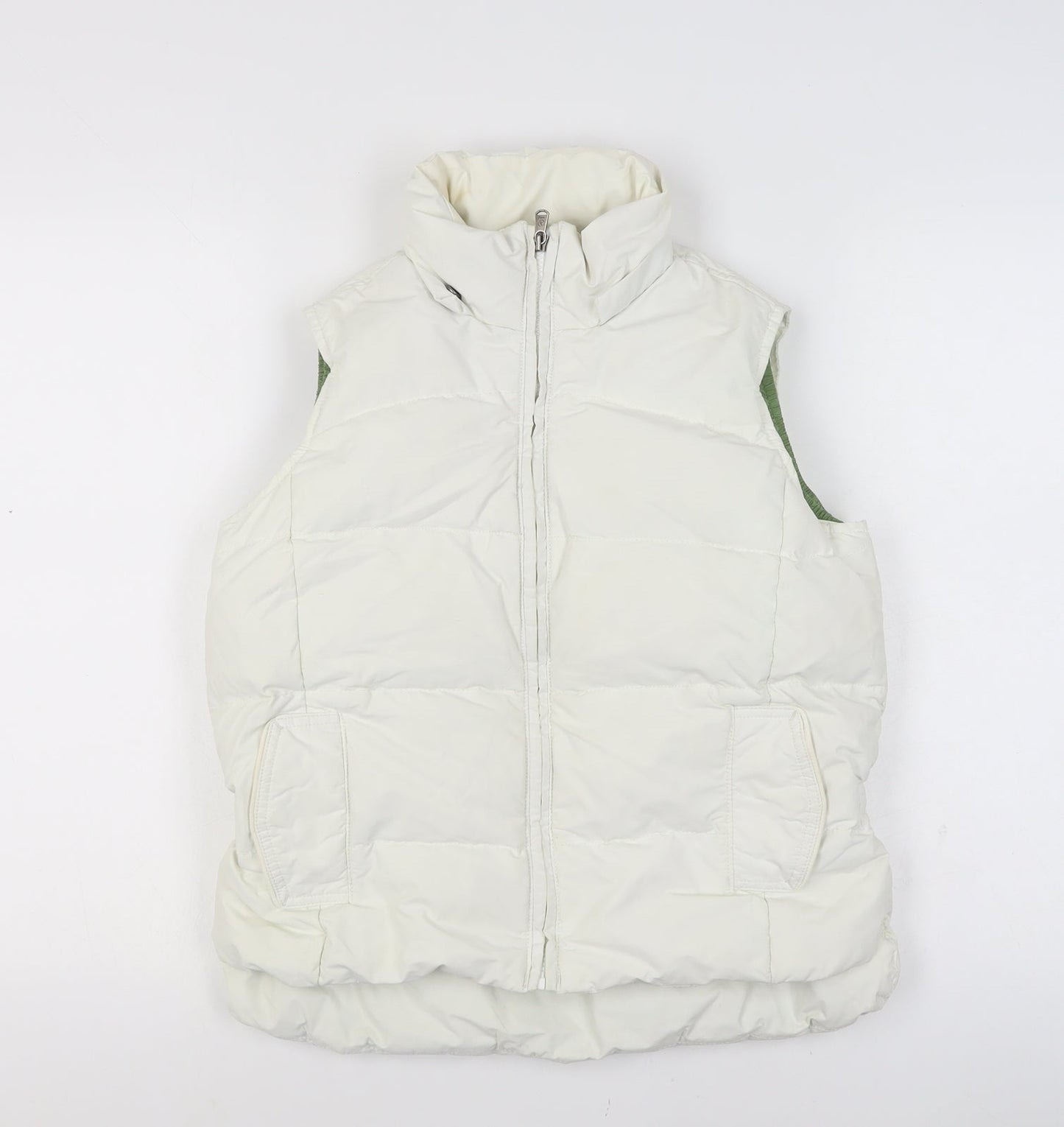 Aigle Womens White Puffer Waistcoat Size 10 Insulated Casual Gilet