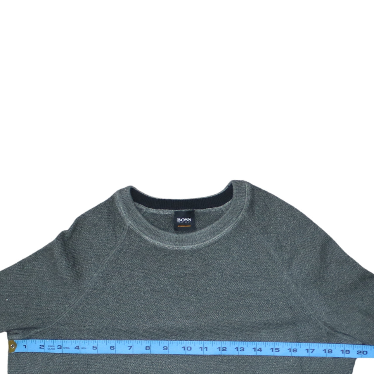 Hugo Boss Men's Grey 2XL Crew Neck Wool Cotton Pullover Jumper