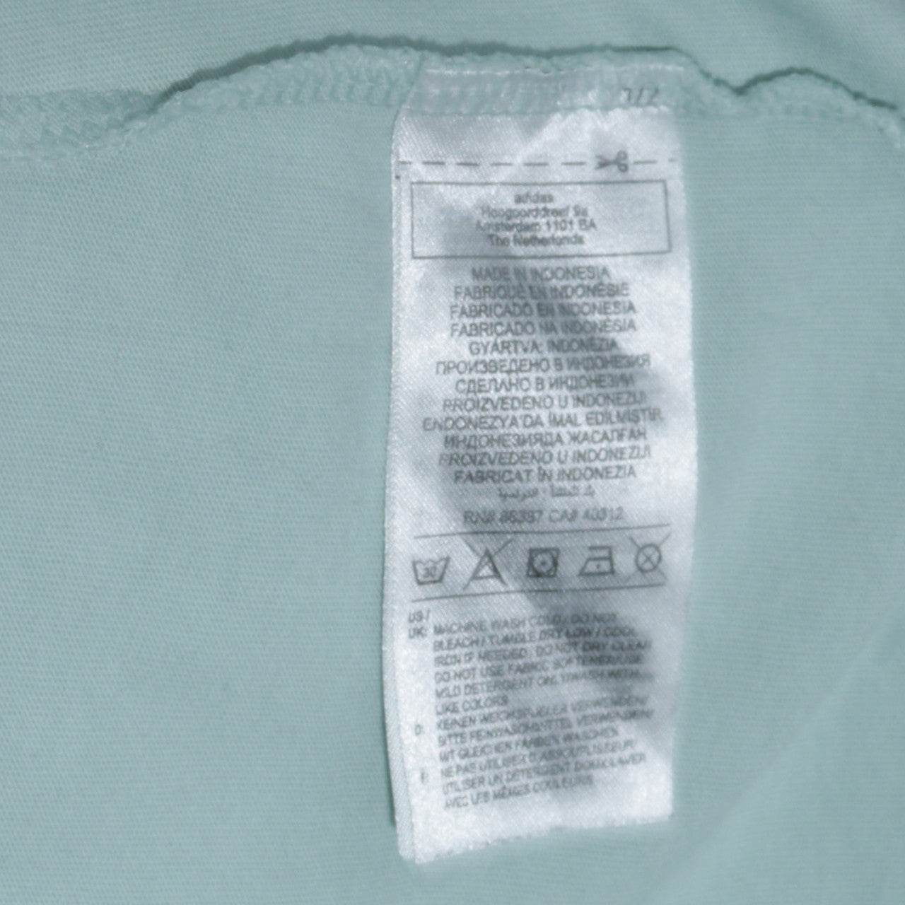 Adidas Men's Light Blue Logo Crew Neck Short Sleeve T-Shirt M