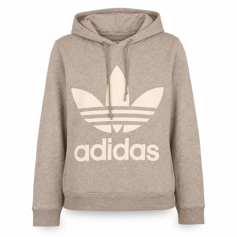 Adidas Womens Grey Hooded Pullover Sweatshirt UK 10