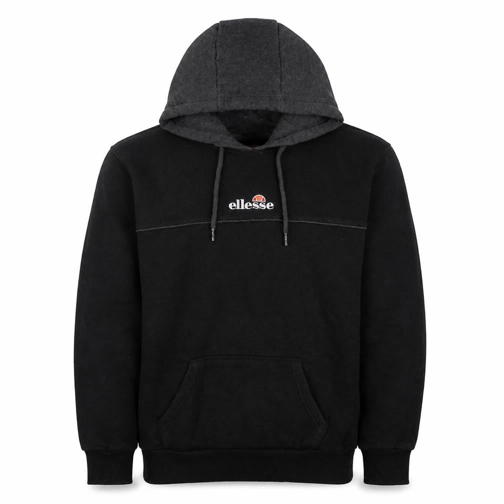 Ellesse Mens Black XS Pullover Logo Hoodie with Drawstrings