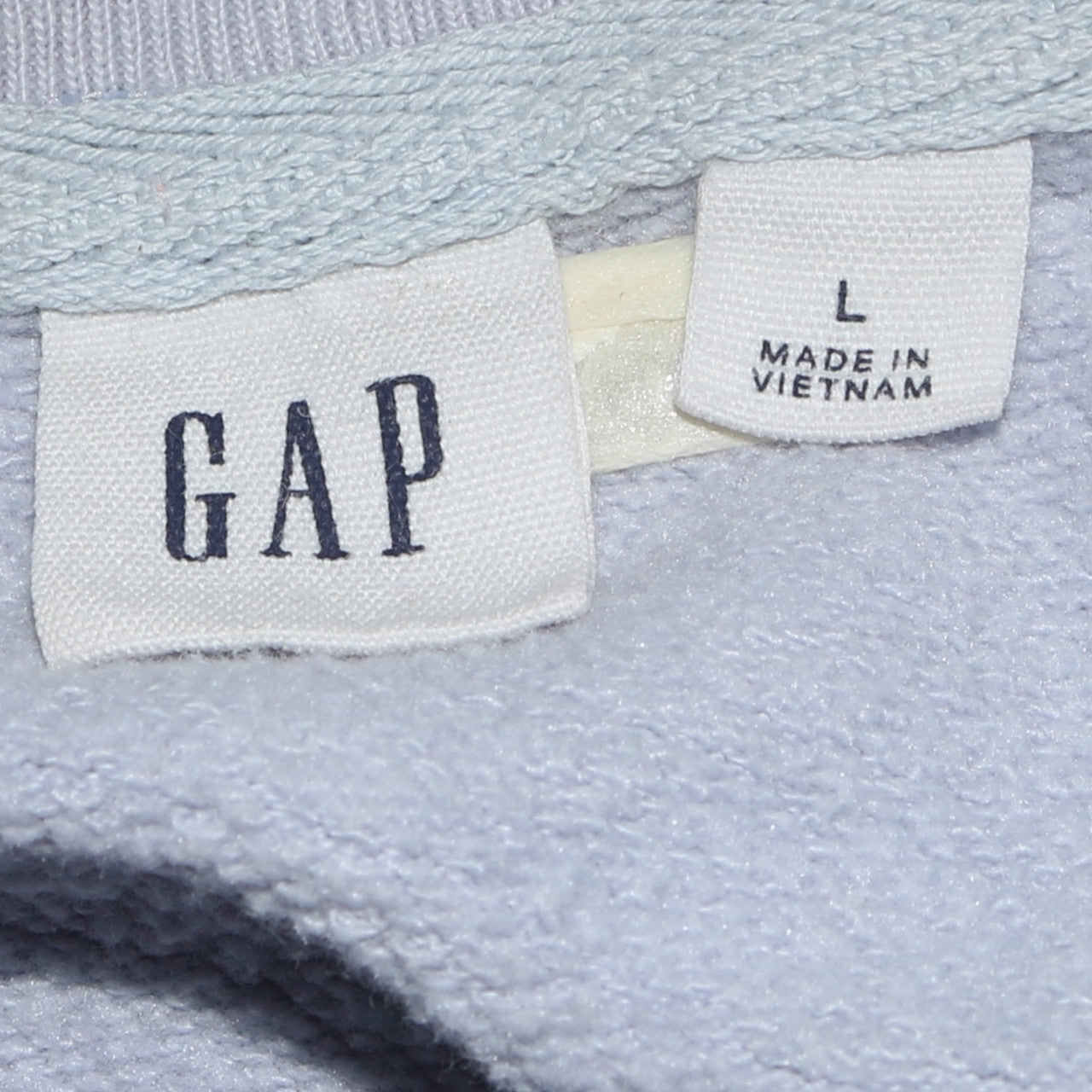 GAP Women Light Grey Cotton Crew Neck Pullover Sweatshirt L