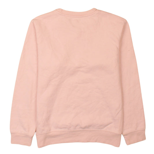 Champion Girls Pink Crew Neck Pullover Sweatshirt L Embroidered Logo Cotton Blend