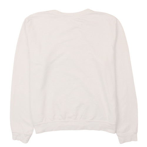 Nike Womens White Crew Neck Pullover Sweatshirt Size M