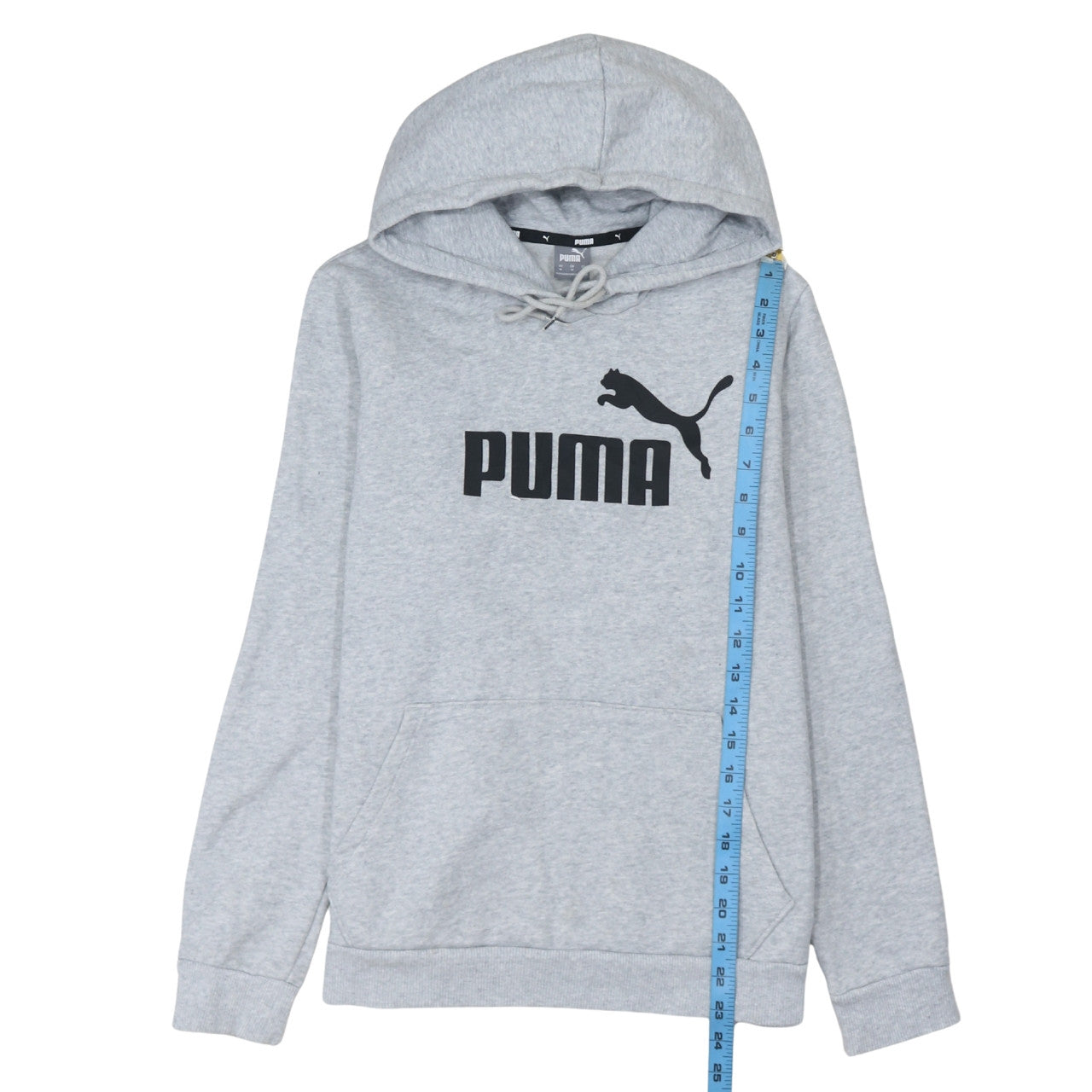 Puma Men's Grey Pullover Hoodie Medium Regular Fit Sportswear