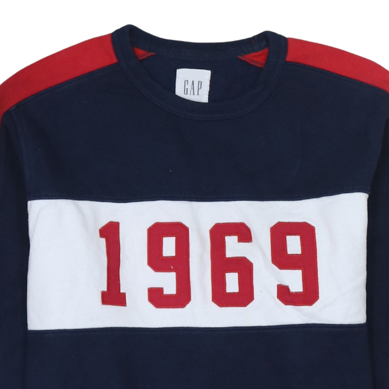 GAP Men’s Blue Red 1969 Crew Neck Pullover Sweatshirt Size S