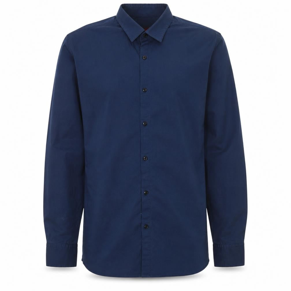 Hugo Boss Men's Blue Extra Slim Cotton Button-Up Shirt M