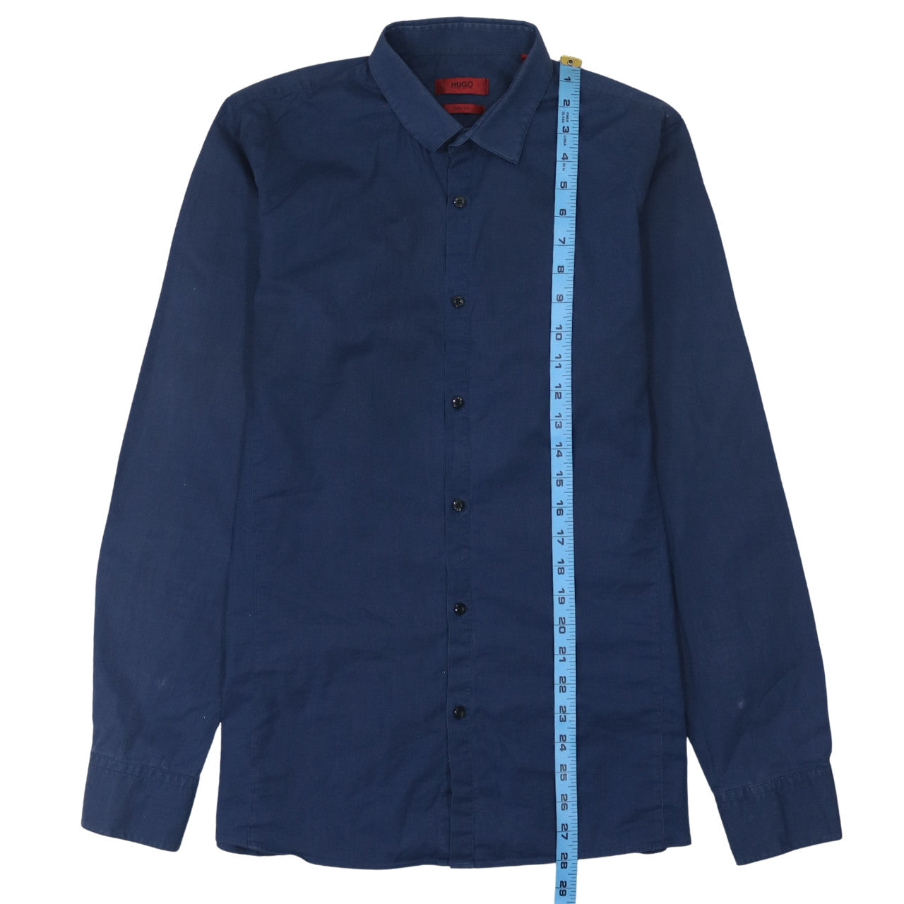 Hugo Boss Men's Blue Extra Slim Cotton Button-Up Shirt M