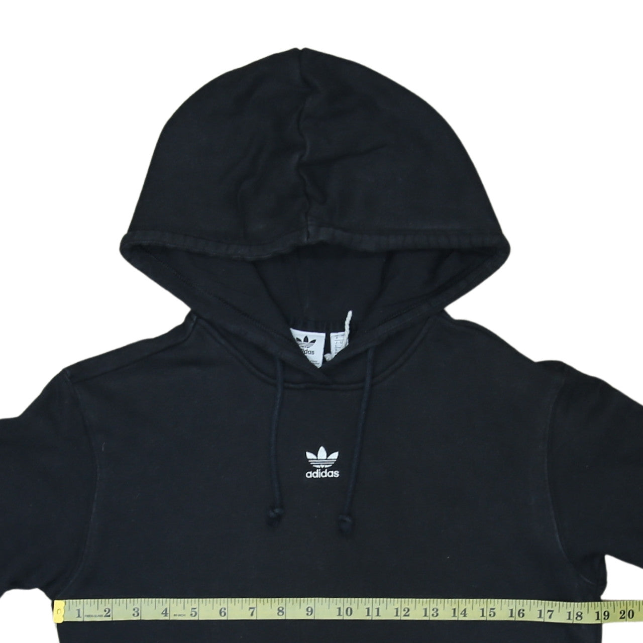 Adidas Womens Black Pullover Hoodie UK 8 Cotton Blend Logo Sweatshirt
