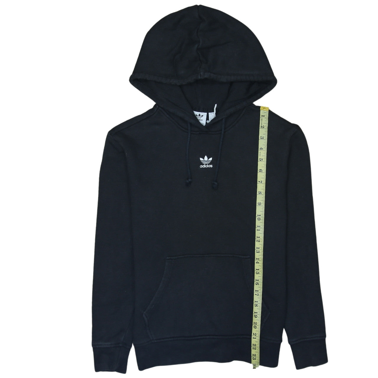 Adidas Womens Black Pullover Hoodie UK 8 Cotton Blend Logo Sweatshirt